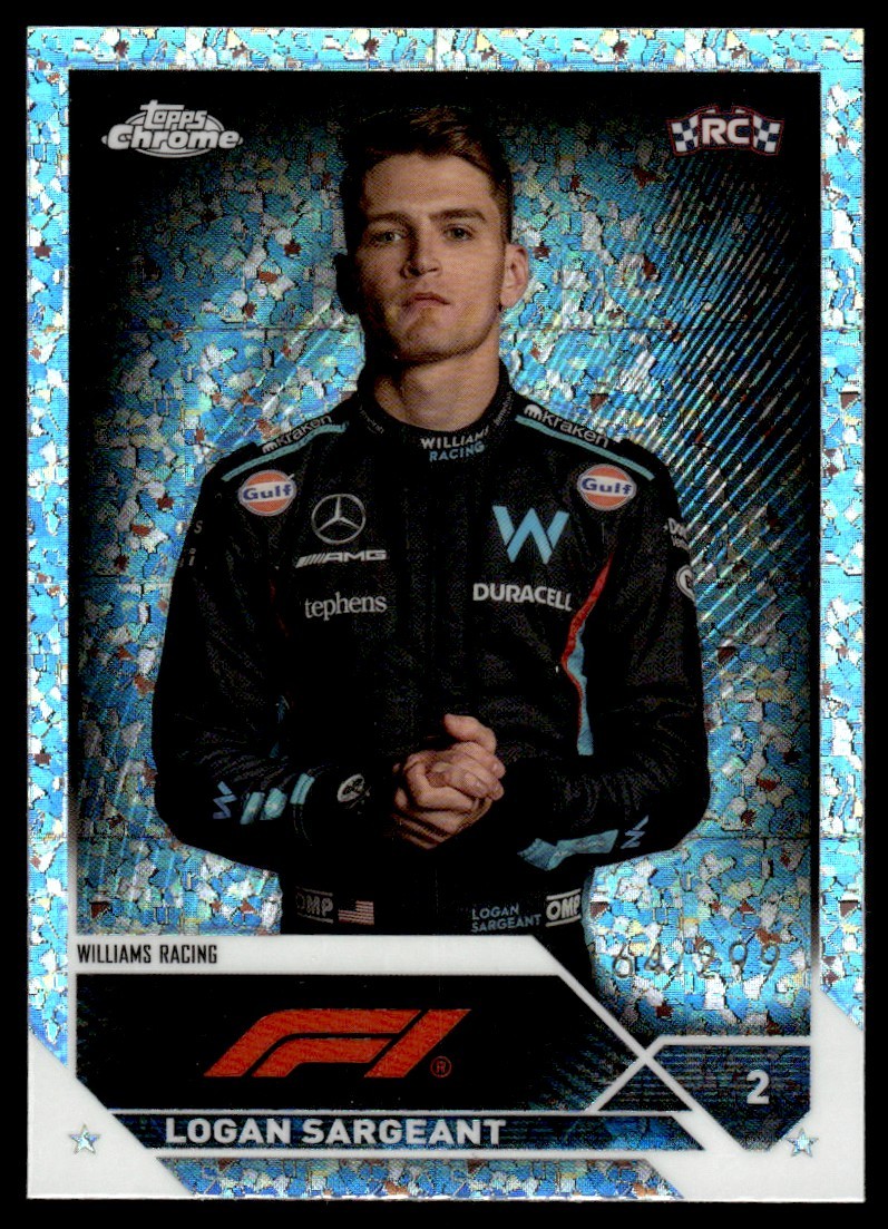 2023 Topps Chrome Formula 1 Mini Diamonds Logan Sargeant RC /299 Williams