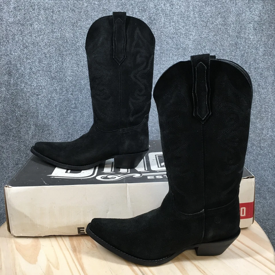 Botas Dingo Para Mujer 10 M Vaquero Occidental Media Pantorrilla Tacones Cuero Negro Nuevas Foto 2 de 4