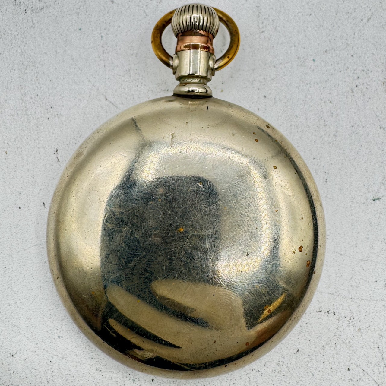 Antique 18s Crescent Swingout Open Face Pocket Watch Case Nickel Alloy USA