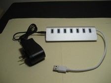 7 Port Powered USB 3.0 Hub, Open Box, Tested, Bundled with Power Adapter