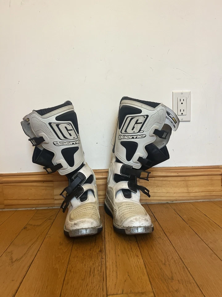 Botas masculinas de motocross GAERNE SG-10 - Tamanho 8 - Branco/preto - Itália - Imagem 3 de 3