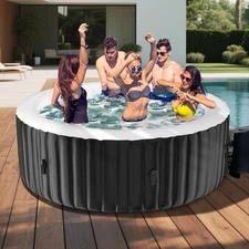 SUNYRISY 6 Person Inflatable Hot Tub 130 Air Jet Large with Hot Tub  82"x82"x25"