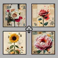 Set 4 Realistic Digital Wall Art Print Modern Home Decor Printable Instant #83