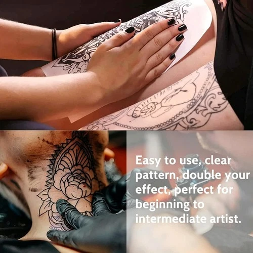 Beoncall Tattoo Transfer Paper 50Pcs Tattoo Stencil Paper Printer image 7
