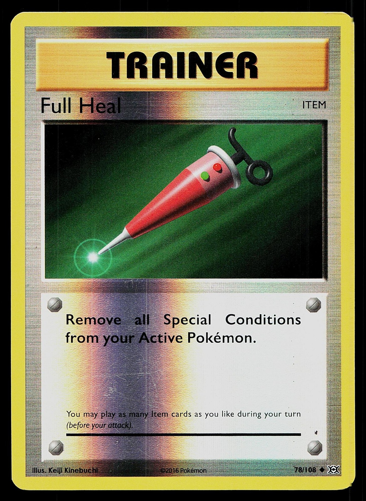 Pokemon Card Evolutions Full Heal 78/108 Uncommon Reverse Holo