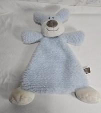 Demdaco Nat Jules Puppy Dog Blue Lovey Security Blanket Plush Rattle Soft Toy