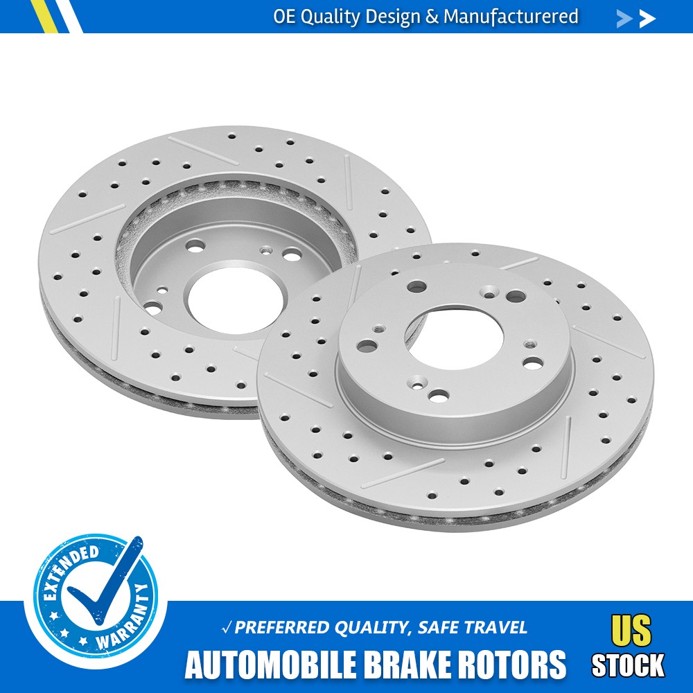 Front Brake Disc Rotors For 2004 2005 2006 2007-2011 Honda Civic CR-Z Acura RSX