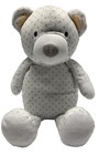 Manhattan Toy Teddy Bear White Gray Polka Dots Plush Lovey Toy 13" 2016 — photo 1