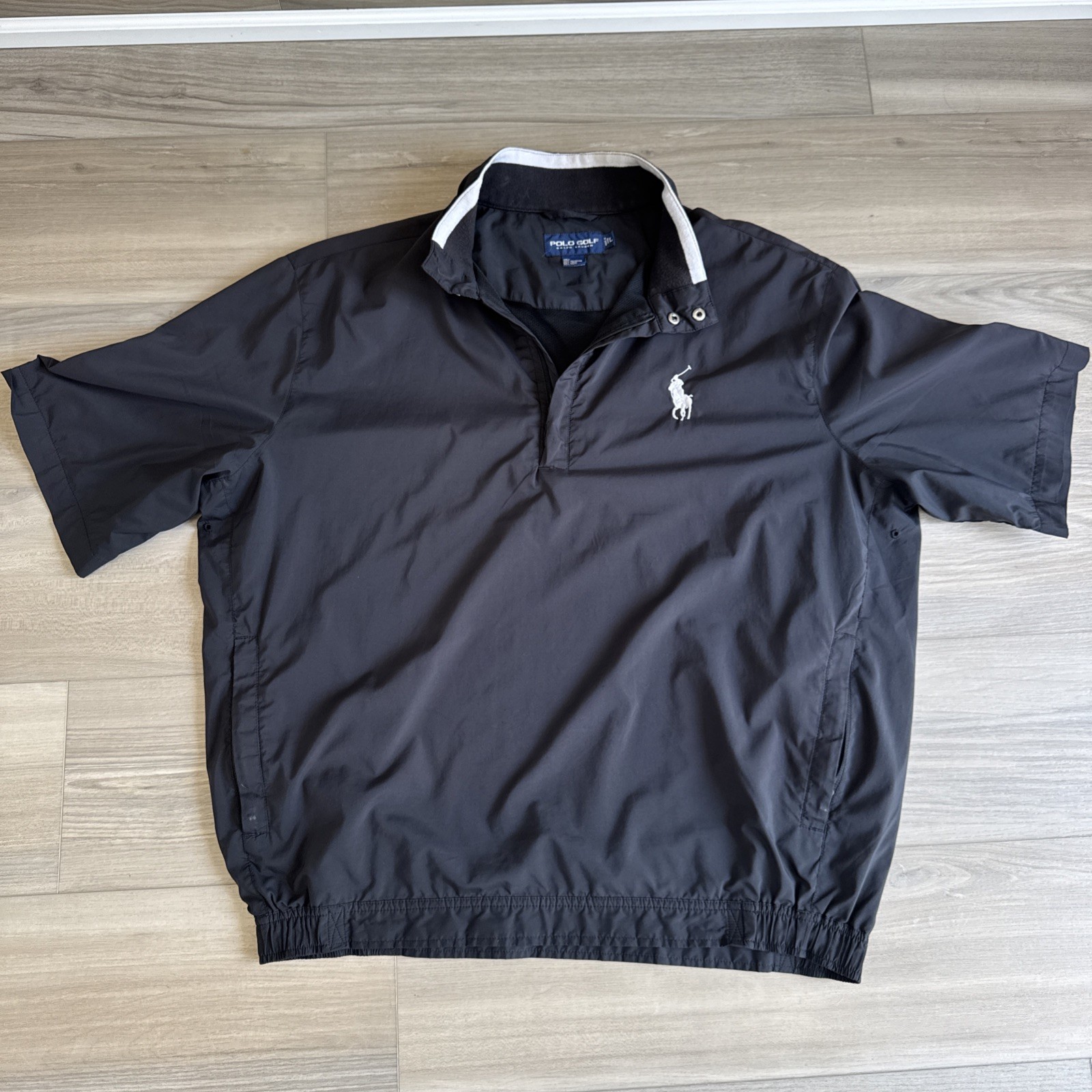 Polo Golf Ralph Lauren nera giacca manica corta taglia L giacca a vento antipioggia grande pony