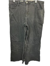 Ava  Viv Women's High-Rise Wide Leg Relaxed Fit Charcoal Black Jeans Sz 20R NWT
