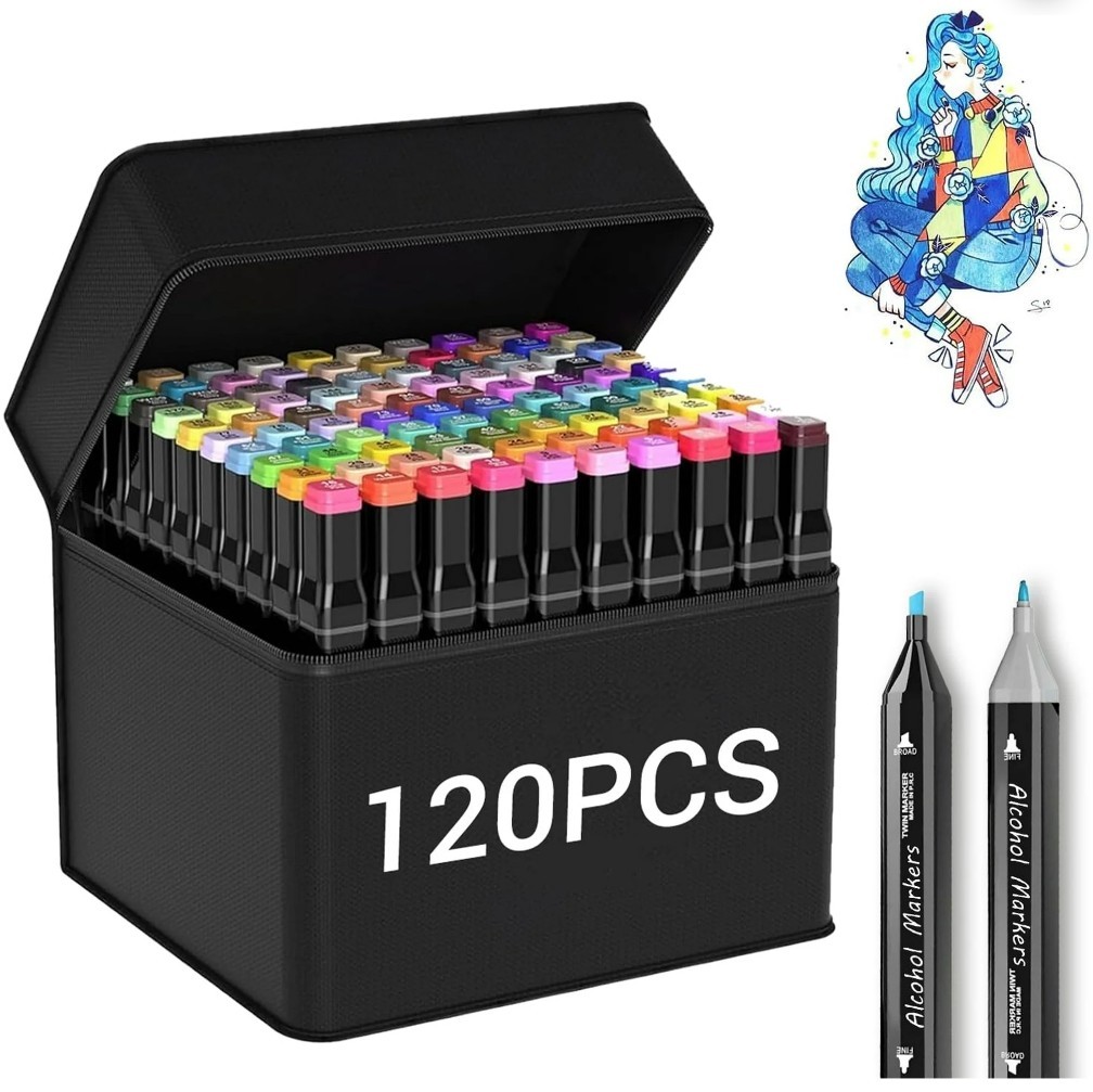 Set Anunu Dual Tip Art Markers Drawing
