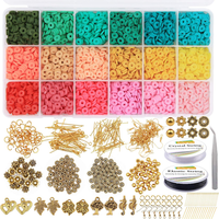 EuTengHao 6655 StüCk Flache Keramikperlen Runde Polymer-Ton-Abstandshalter-Perle
