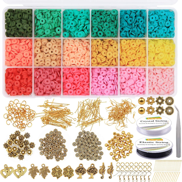EuTengHao 6655 StüCk Flache Keramikperlen Runde Polymer-Ton-Abstandshalter-Perle-image