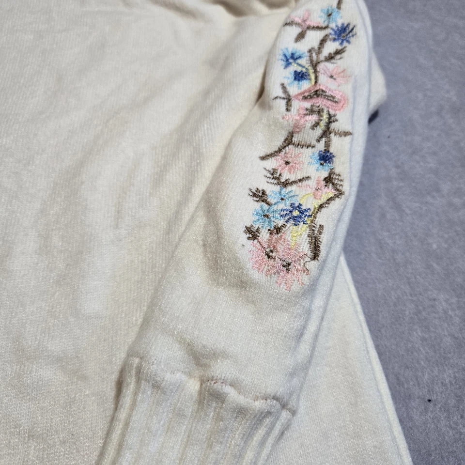 Mujer SM? Vestido Suéter Tejido Crema Nuevo sin Etiquetas Mangas Bordadas Capa Polar Interior Foto 2 de 4