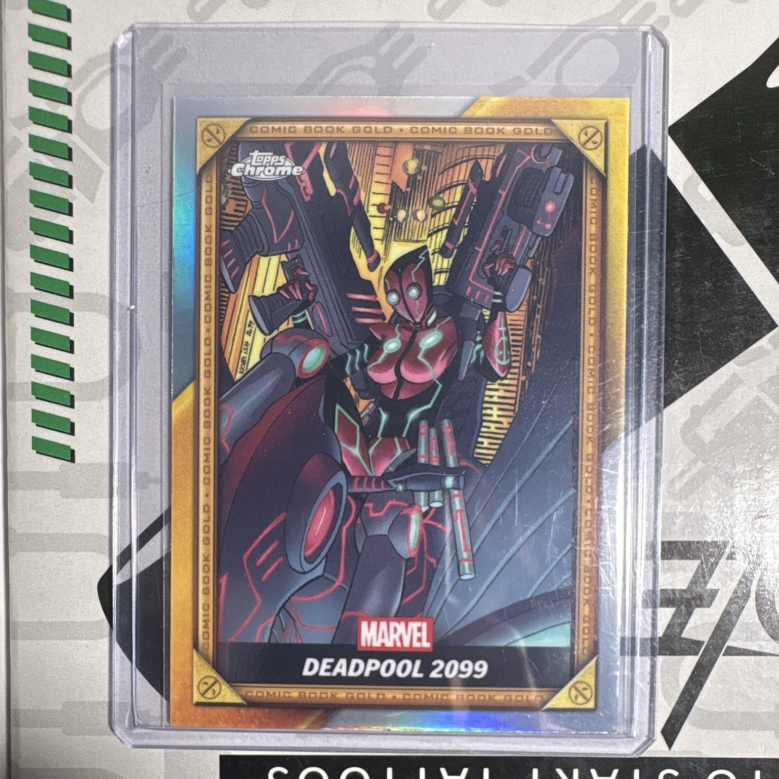 2025 Topps Deadpool Chrome Marvel Comic Book Gold Insert Deadpool 2099 #6