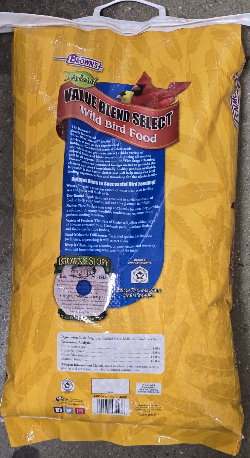 Brown's Natural, Value Blend Select, Wild Bird Food, 20-lb bag