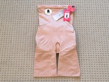 SPANX SLIMMER SHINE MID-THIGH BODYSUIT W/OPTIONAL BUTT-LETS IN NUDE SZ M NWT