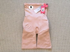 SPANX SLIMMER & SHINE MID-THIGH BODYSUIT W/OPTIONAL BUTT-LETS IN NUDE SZ M NWT