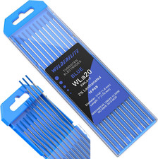 TIG Welding Tungsten Electrode 10 Pack 1/16"  7" Blue - 2 Lanthanated, Wl20/E