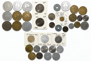 Lot de38 RARE monnaies 1938 1996 – 5F 2F 1F – Lavrillier Semeuse Nickel Alu