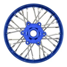  Racing Pro-Spec Aluminum V2 Bead Front Wheel Assembled Blue for Losi Promoto 