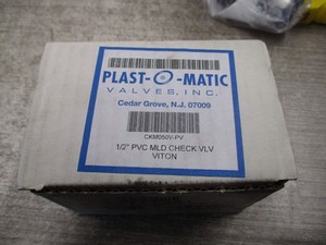 Plast-O-Matic Check Valve CKM050V-PV 1/2" New Surplus