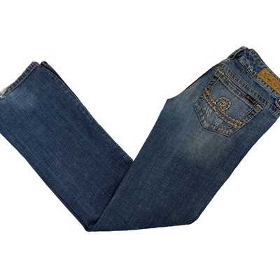 Seven7 Womens Jeans Size 28 Distressed Bootcut Y2K 90s Grunge Denim DIY Repair