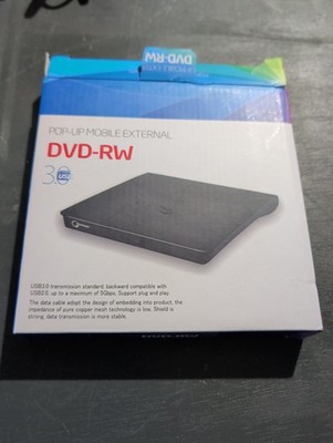 External CD DVD Drive, USB 3.0 Player Burner Writer, for PC POP Up Mobile Extern
