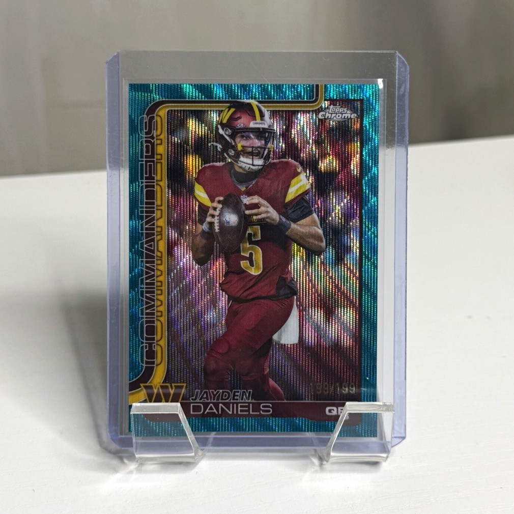 Topps Chrome 2025 Jayden Daniels Washington Commanders /199 aqua