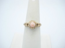 Sterling Silver 8.3mm Round Pink Quartz Solitaire Heart Scroll Ring Size 7