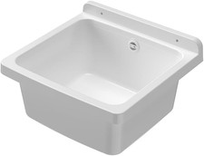 Pilozzo Lavatoio Sospeso 40X40 Cm Con Vasca in Resina Bianca Resistente Agli Aci