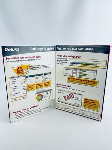Quicken Deluxe 2009 Intuit Windows PC Software Windows XP /VISTA - Afbeelding 2 van 7