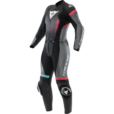 Moto Combi Cuir 40 =3 4 Femmes - Dainese Fulminea - Schwarz-Anthrazit-Weiß - Photo 1/4