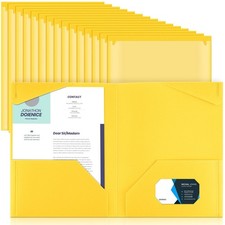 Henoyso 36 Pcs Plastic Folders with Clear Front Pockets Heavy Duty File Folde...