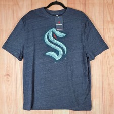 Fanatics T Shirt Mens XL Heather Navy Blue NHL Seattle Kraken Ice Hockey Team