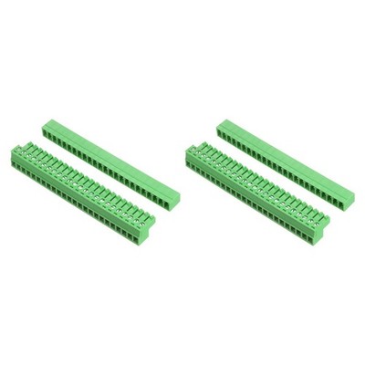2 Set 24 Pin 3.81mm Pitch PCB Mount Screw Terminal Block Connector Plug