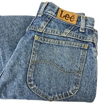 Vintage 90s LEE Tapered Mom Jeans 26x30 ACTUAL Relaxed Western Yoke USA Made