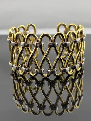 RLM Studio Robert Lee Morris breites Armband zweifarbig Sterlingsilber & Messing