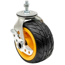 Rock N Roller 6" x 3" Ground Glider Wide Caster w/Brake For R14 Carts - 2-Pack