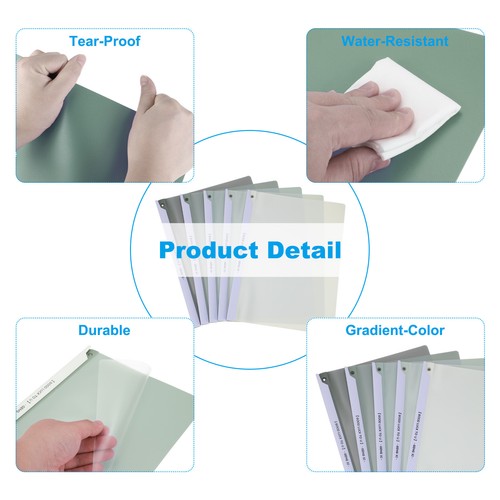 Clear Plastic Folders with Full-Edge Swing Clip, 10 Pcs Portfolio Folders, Green - Afbeelding 3 van 6