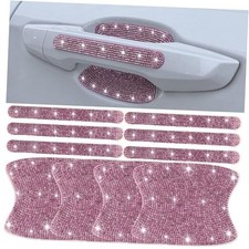 10 pcs Bling Diamond Car Door Handle Stickers, Bling Car Accessories for Pink