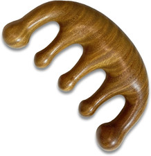 Wooden Scalp Massager - Green Sandalwood Wide Tooth Wood Therapy Massage Tool...