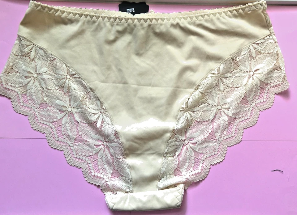 Mujer Talla L/XL Elegante Beige con Bragas de Encaje Bikini Comodidad con Panty de Encaje Foto 2 de 3