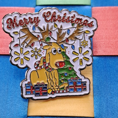 #ad #ad Walmart Associate Employee Pin Christmas Reindeer Logo Tree Presents Lights $14.99