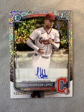 Hiverson López 2025 Bowman Chrome #CPA-HL Guardians 1st Speckle #/299 Auto