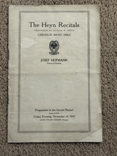 Josef Hofmann Recital Program-1919