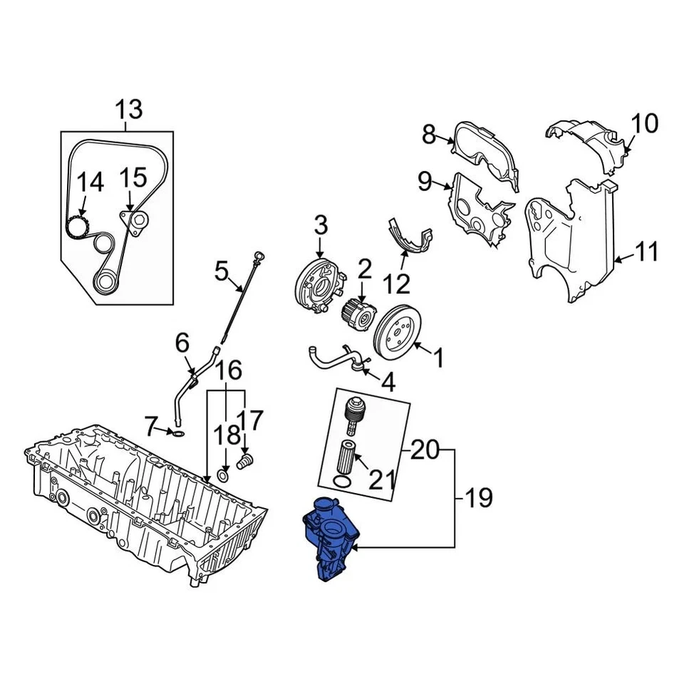 For Volvo S60 Cross Country 2016 Volvo 31338685 Engine Oil Filter Housing Foto 4 de 4