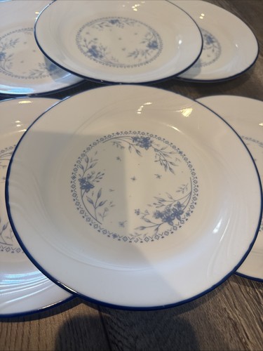 6 piatti da dessert pane Corelle Corning fiori blu celesti vortice 7 1/8" ๐บ๐ธ - Foto 2 di 4