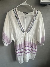 Copricostume da bagno Zara taglia media ottime condizioni Bellissimo bianco/viola