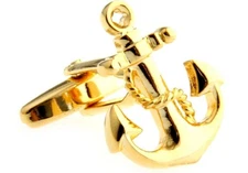 Anchor USN Pair of Cufflinks in a Presentation Gift Box & Polishing Cloth
